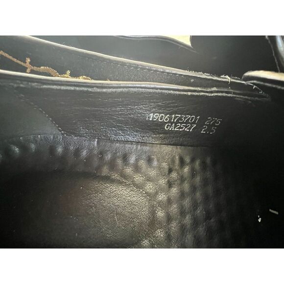 HUN Fashion Slip‎ On Gold Cap Toe Embroidered Shoe Sz 10.5 - Picture 7 of 8